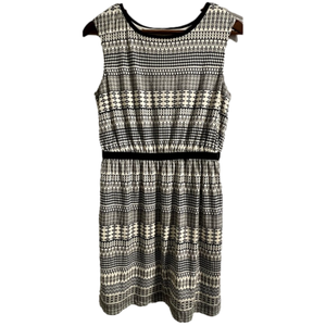 Loft Ann Taylor Black and White Sleeveless Dress-Size Small